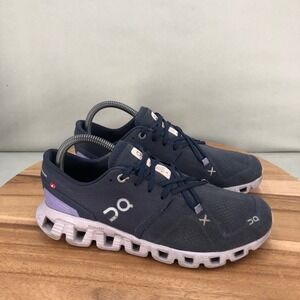 On Cloud X Running Shoes Womens Size 8 Blue Purple Lightweight Cushioned Comfort